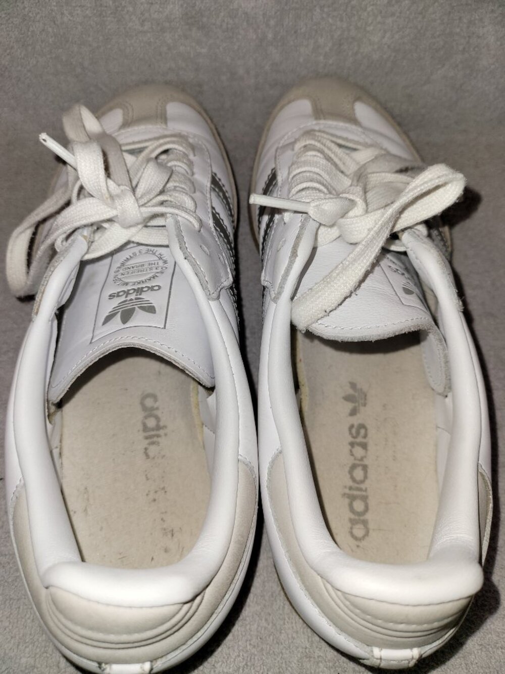 Adidas Samba OG Women's Size 9 White Silver Tan Gum Sole Sneakers JI2725 (#2443) - Picture 5 of 16